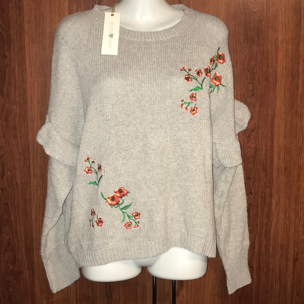 NWT Woven Heart Sweater